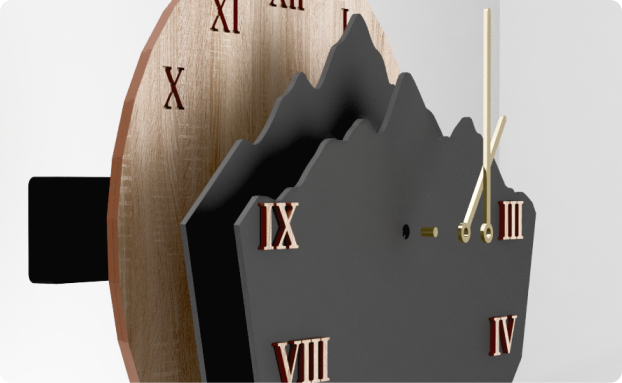 Dřevěné hodiny na zeď